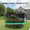 thumbnail image 3 of 14FT Pumpkin Trampoline with Basketball Hoop, Recreational Trampoline with Safety Enclosure Net & Ladder, Outdoor Trampoline for Kids Teens Adults, Green, 3 of 9