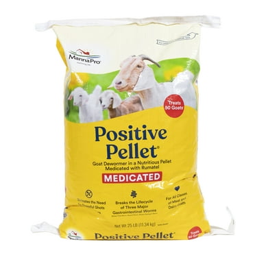 Manna Pro Positive Pellet Medicated Goat Dewormer, 25 lbs