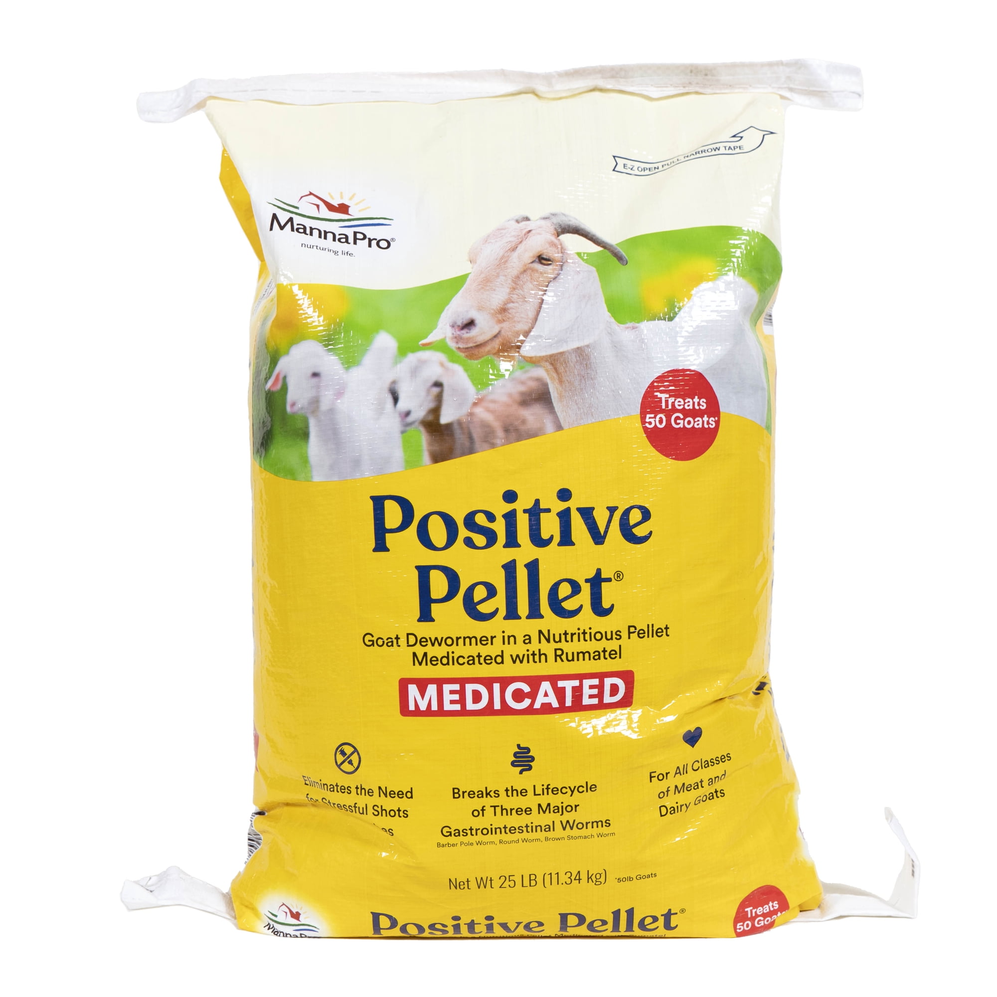 Manna Pro Positive Pellet Medicated Goat Dewormer, 25 lbs