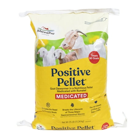 Manna Pro Positive Pellet Medicated Goat Dewormer 25 lbs