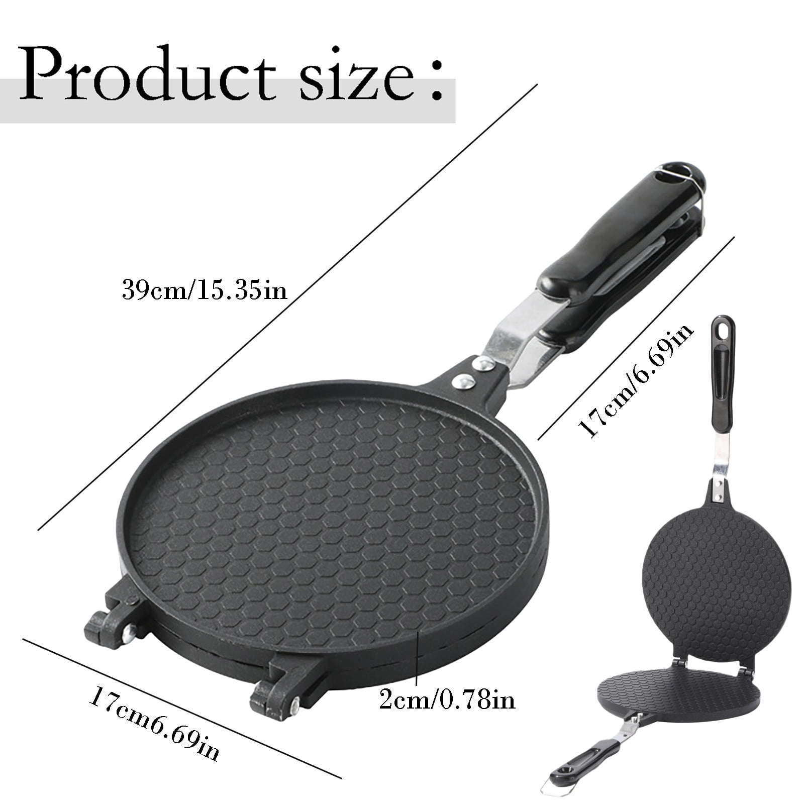 Aluminum Alloy Crepe Maker, Non-Stick Multi-Use Egg & Waffle Maker, Compact Lightweight Breakfast Machine with Even Heat Distribution, Easy Storage Kitchen Appliance
