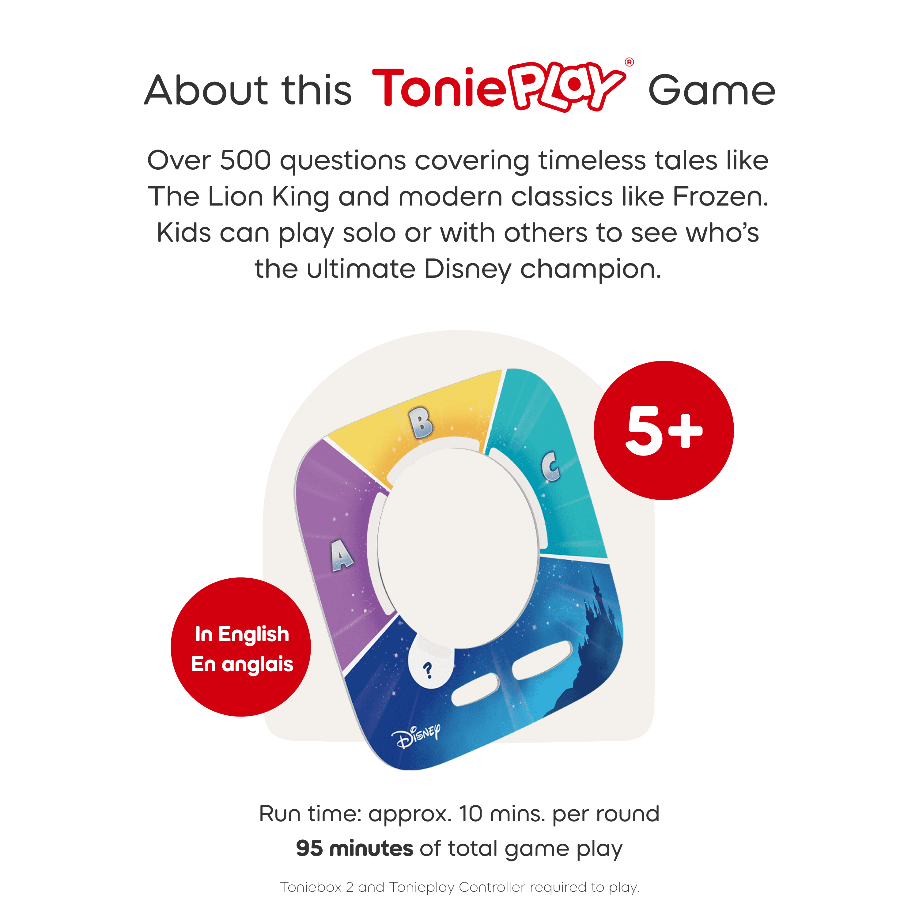 Ensemble de jeu complet La Reine des neiges de Disney pour la Toniebox 2 tonies – Bleu ciel (Anglais)