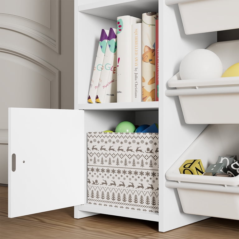 Homfa Kids Toy Organization Cubby Bookcase, White photo 5