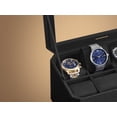 thumbnail image 6 of RONNE 3-Tier Watch Box, Stackable 8-Slot Watch Case, Woven Embossed PU Leather, Black, 6 of 8