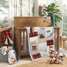 Lambs Ivy Snoopy S Campout 4 Piece Crib Bedding Set Blue