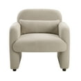 thumbnail image 2 of Taupe Boucle Accent Chair - Modern Living Room Furniture, 32.5" Wide, Plywood Frame, Cozy Pillow Included. Comfortable Reading Nook Chair., 2 of 7