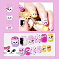 thumbnail image 4 of 96 piezas de uñas postizas para niños, 4 cajas de uñas para niños, lindo kit de uñas postizas para niñas con temática de gato, uñas postizas y accesorios, 4 of 5