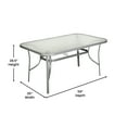thumbnail image 5 of Emma + Oliver Rectangular Tempered Glass Top Patio Table with Umbrella Hole and Silver Steel Tube Frame, 5 of 13