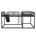 thumbnail image 5 of Bellemave Quad Bunk Beds with Slide, Metal Full and Twin Corner Bunk Beds for 4, Heavy-Duty L-Shape Floor Bunk Bed for Teens Bedroom（Black）, 5 of 12