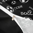 thumbnail image 4 of Castle Fairy Black Soccer Text Print Twin Duvet Cover, Minimalist Sport Ball Twin Bedding,Black Reversible,2pcs,1 Duvet Cover and 1 Pillowcase, 4 of 6