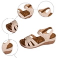 thumbnail image 5 of Rokment Womens Platform Wedges Dressy Sandals 2026 Summer Comfortable Leather Open Toe Orthopedic Arch Support Walking Sandals for Woman Beach A Size 6, 5 of 7