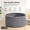 Ebony Black + Slate Gray, variant on Small Round Side End Table with Fabric Basket, Modern Nightstand in Cream White, ULET223K67