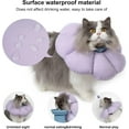 thumbnail image 2 of Cat Cone Collar,Cute Waterproof Cat Recovery Collar,Anti-Bite Lick Wound Healing Safety Elizabethan e Collar for Cats,Purple Flower All-Season Style…, 2 of 7
