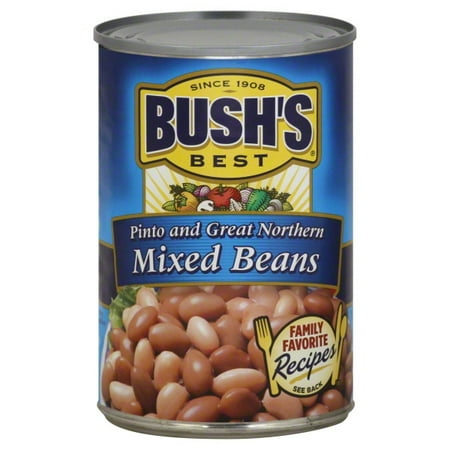 (6 Pack) BUSH'S BEST Pinto and Great Northern Mixed Beans, 16.0