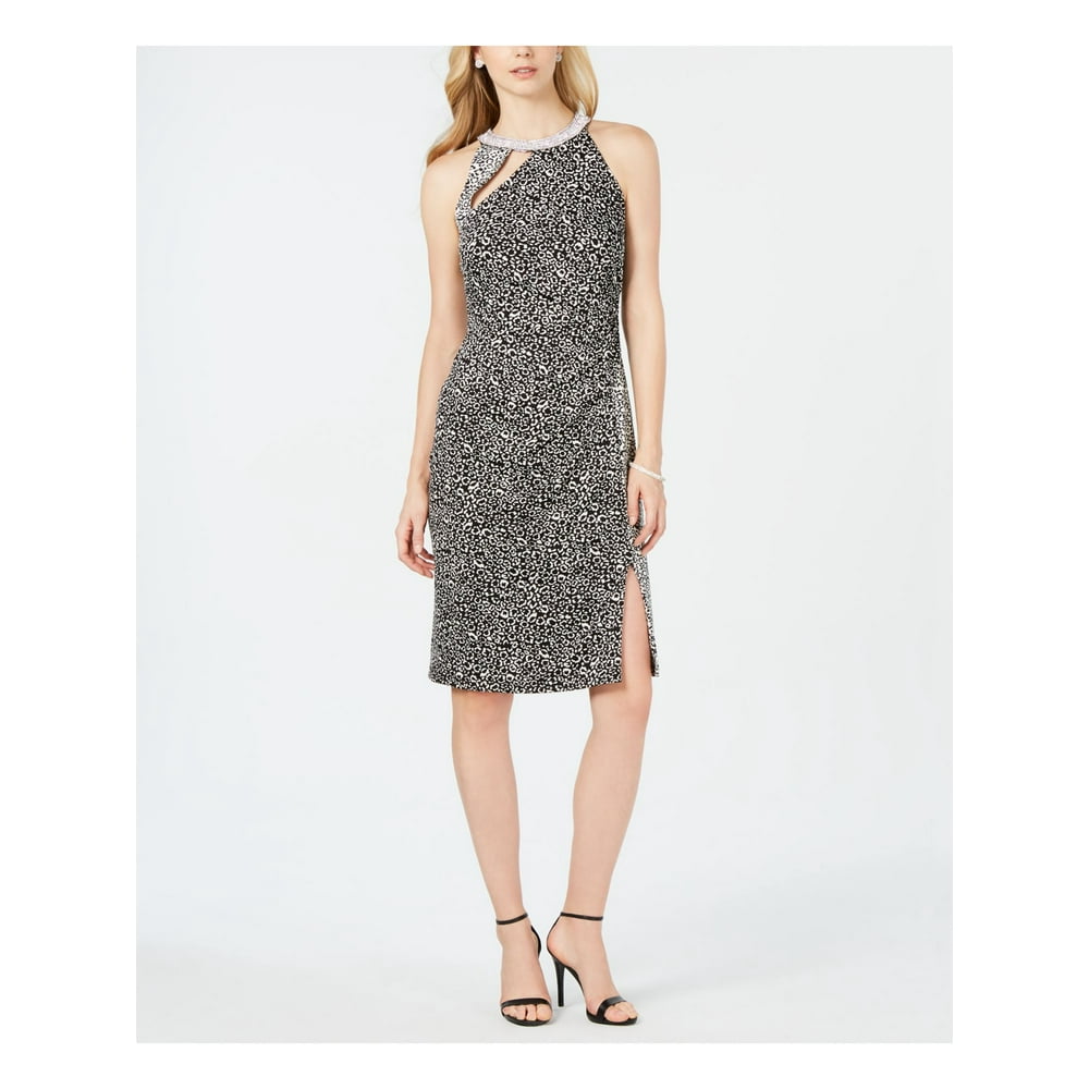 leopard print knee length dress