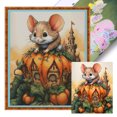 thumbnail image 1 of Hilo Algodón Bordado Punto Cruz Con Castillo Calabaza Y Ratón Impreso 11CT 45x55cm, 1 of 9
