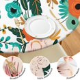 thumbnail image 3 of Floral Round Tablecloth with Elastic Edge, Fitted Water-Resistant Polyester Table Cover for Kitchen or Patio Use, Fits 44-52 Inch Tables, 3 of 5