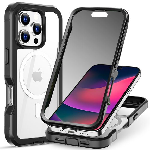 AICase MagSafe Case For iPhone 16 Pro Max(6.9inch) Shockproof Built-in Glass Screen Protector Cover Anti-Peeping