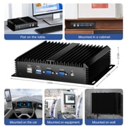 Kinupute Industrial Mini PC, Fanless Desktop Computer Core i7-5500U 2.4-3.0GHz, Windows 10 Pro, 8G RAM, 128G SSD, 2xNICs, 6xCOM RS232, 4xUSB 3.0, HDMI/VGA Ports, Auto Power On, Full Metal Case