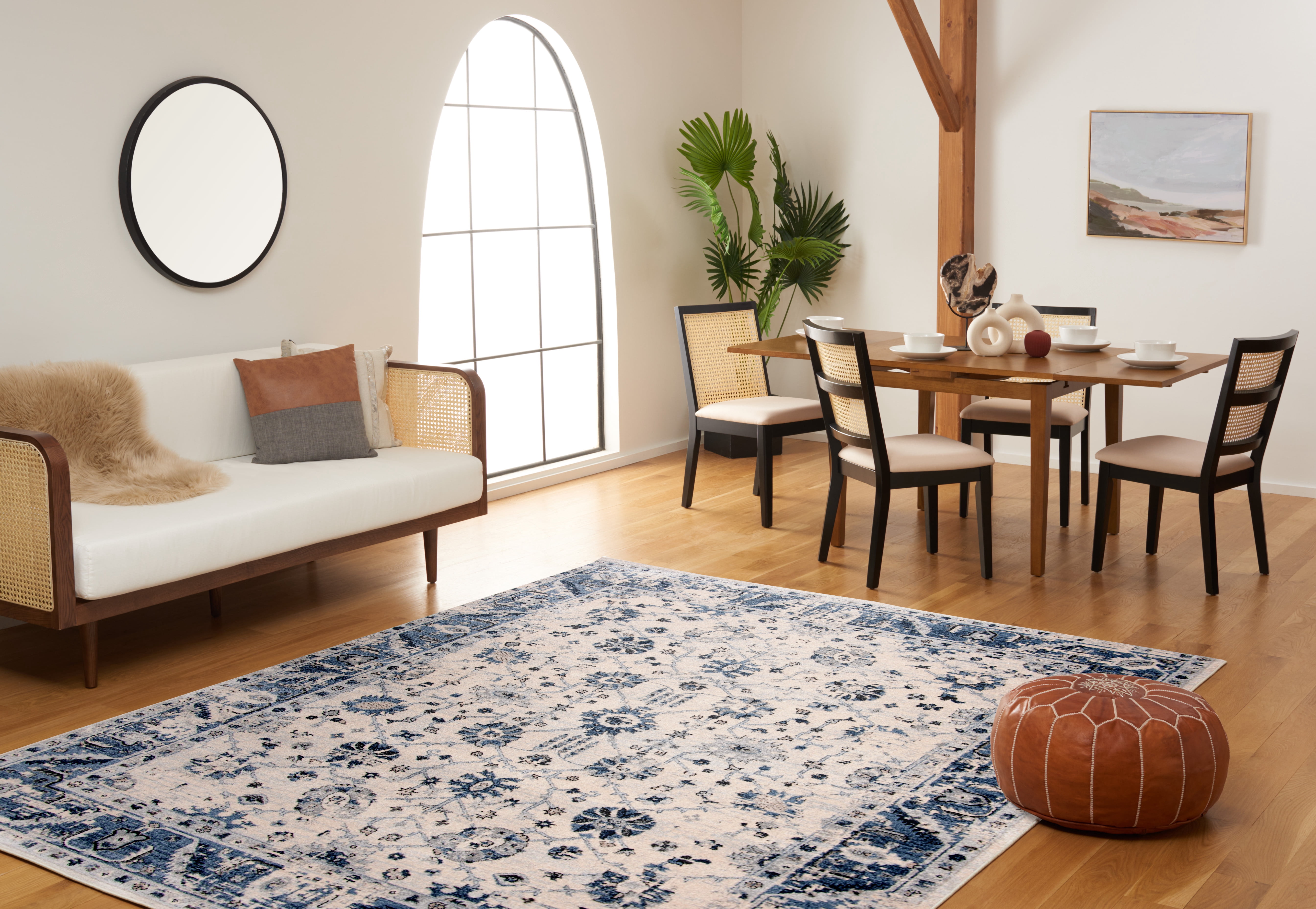 SAFAVIEH Charleston Tangier Floral Area Rug, Ivory/Blue, 10' x 14'