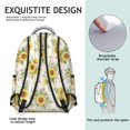 thumbnail image 5 of Sunflower and Plank Cream Pattern Backpack for School, Cute School Bag with Adjustable Shoulder Straps and Padded Back, 15.3"x11"x7.1", 5 of 5