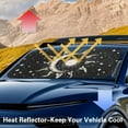 thumbnail image 3 of Jeiento Gothic Sun Print Windshield Sun Shade for Truck SUV Car Foldable Automotive Front Window Sunshade Protector Window Shades Cover Sun Visor Shield Fit Most Car, 3 of 7