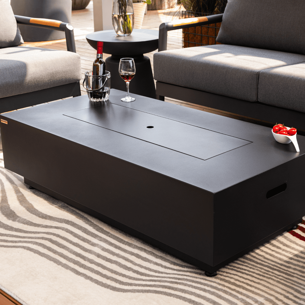 Westwood Propane Fire Pit Table 50” Outdoor Firepit 50,000 BTU Firepits for Outside with Lava Rocks and Removable Lid Metal Fire Pit Outdoor Fireplace Propane Fire Pits for Outside CSA Certified