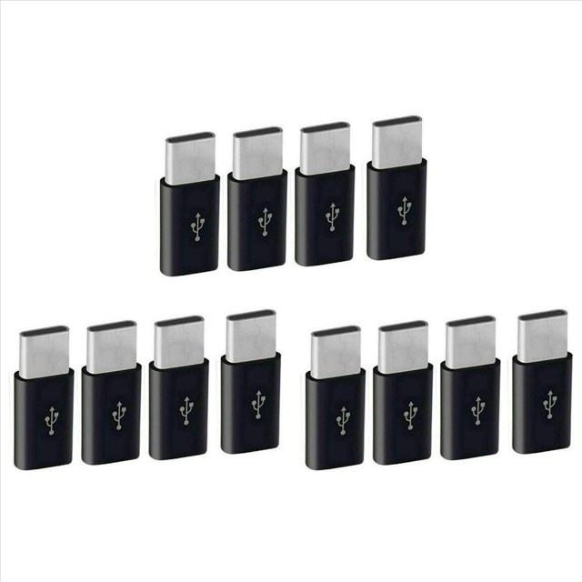 12x Adaptateur Micro-USB vers Usb C, Mini vers Typec, Adaptateur Usb Type C Connecteur de Conversion avec Résistance