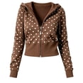 thumbnail image 6 of yillto Women's Zip up Hoodies Coat Casual Long Sleeve Hooded Cropped Drawstring Sweatshirts with Pockets, 6 of 6