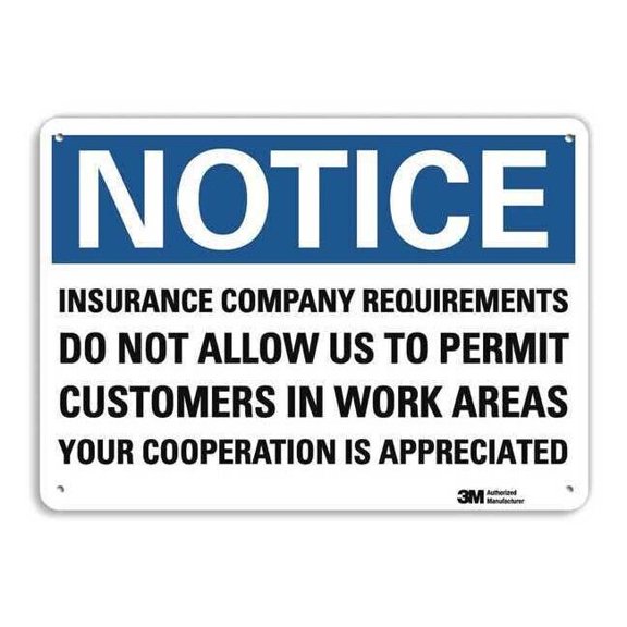 Lyle Notice Sign,10 inx14 in,Aluminum U5-1276-RA_14X10