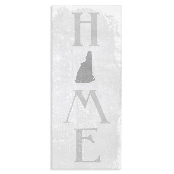 Stupell Industries New Hampshire Home State Map Grey Textured Word Design Canvas Wall Art by Daphne Polselli