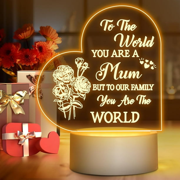 Regalos para mamá, Regalos para mamá de hija hijo, Regalos de cumpleaños para mamá Luz nocturna, Regalos de Navidad para mamá, Regalos del día de la madre, Regalos personalizados para mamá
