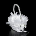 thumbnail image 2 of Wedding Flower Girls Basket Bowknot Satin Flower Baskets with Handle for Wedding Party, 2 of 5