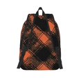 thumbnail image 4 of Casual Canvas Backpack Without Interlayer Large Capacity Stick Bag Design For Outdoor Shopping Office Outdoor Sports Argyle Plaid Darksalmon_1 Small, 4 of 7