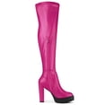thumbnail image 6 of DARING DIVA Women's Platform Heels Block Heel Over-knee-high Boots Hot Pink 9, 6 of 7