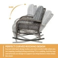 thumbnail image 6 of 7 Pieces Outdoor Wicker Patio Furniture Set, All Weather Patio Conversation Cushioned Sectional Sofa Set with Glider Loveseat/2 Rocking Chairs/2 Rocking Glider/2 Glass Coffee Table, Gray, 6 of 9
