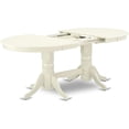 thumbnail image 6 of HomeStock 7 Piece Kitchen Table & Chairs Set Consist of an Oval Dining Table with Leaf and 6 Gray Linen Fabric Upholstered Chairs, 40x76 Inch, Linen White, 6 of 7