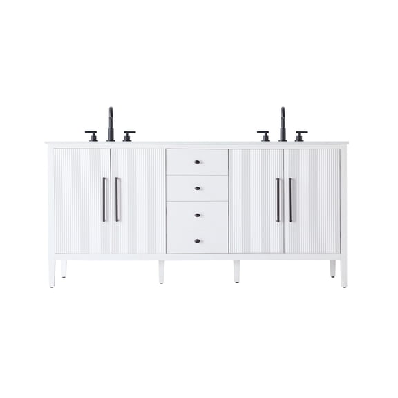 Elegant Lighting VF29672DWH Blakely 72" Free Standing Double Basin Vanity Set - White