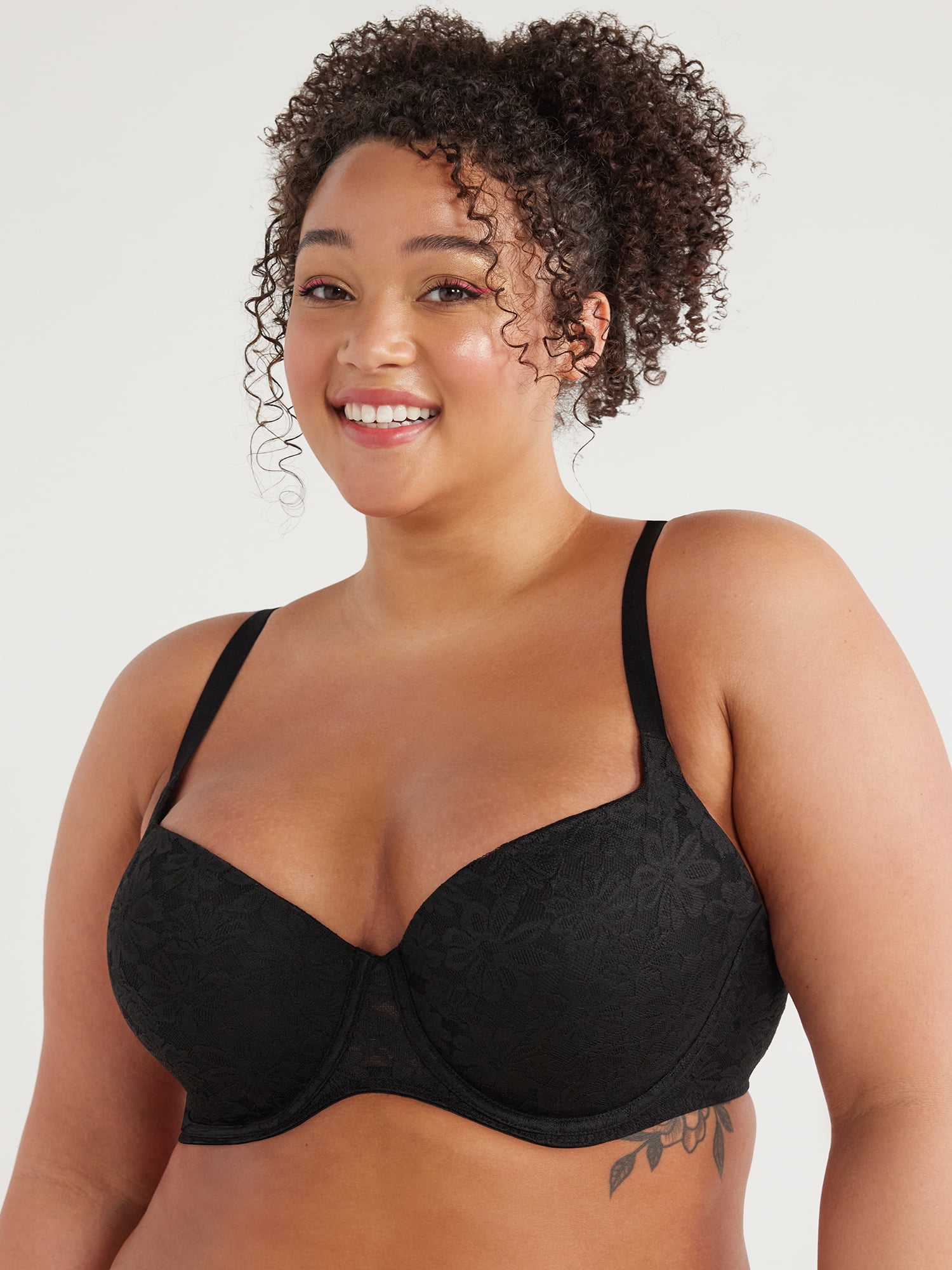No Boundaries Women's All Over Lace Push Up Bra with Sugarcup, Sizes 34A-40DD