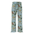 thumbnail image 4 of Jxximdong Palazzo Pants for Women, Fashionable Beach Elastic Waist Wide Leg Pants with Colorful Floral Print Pockets, Blue Womens Casual Trousers, 4 of 4