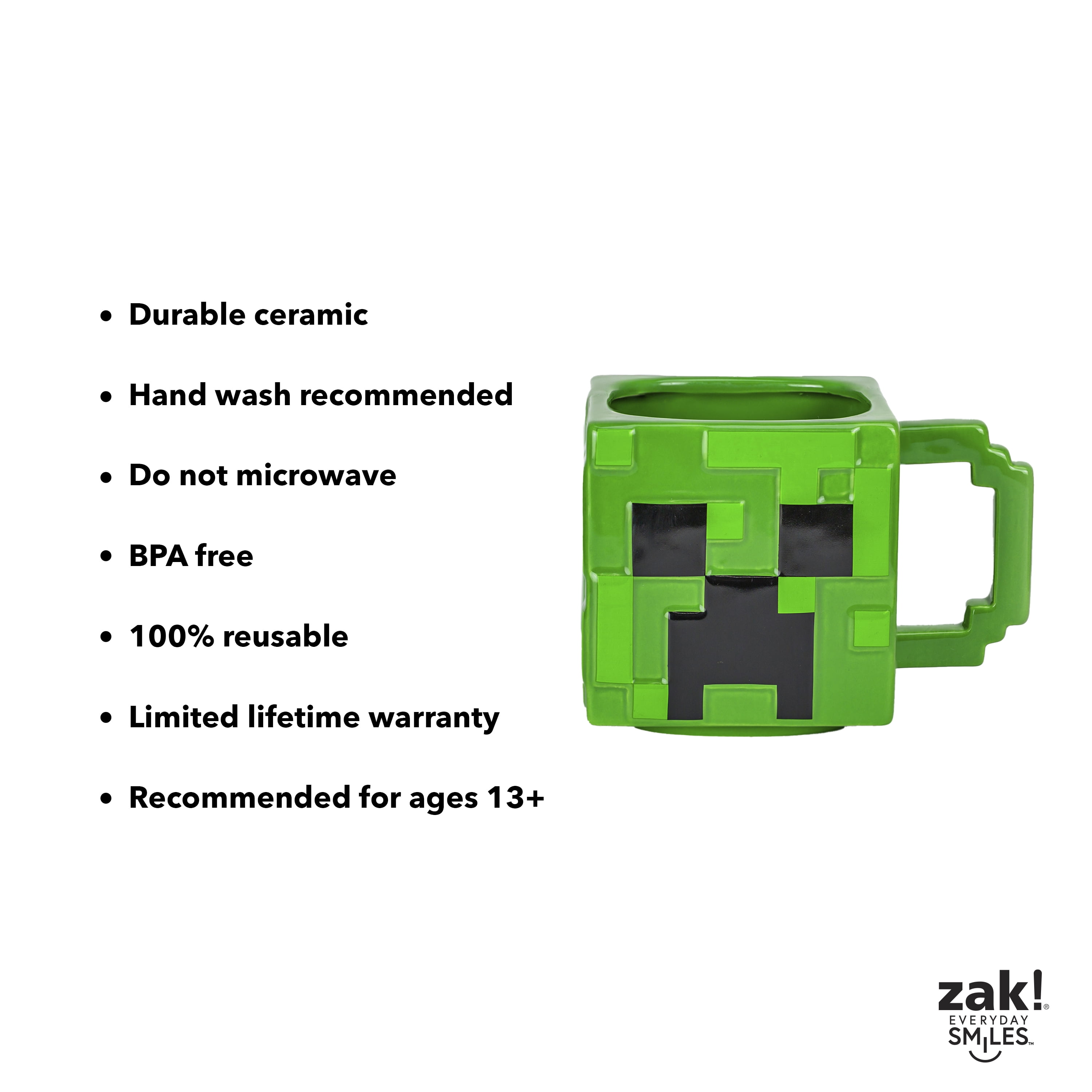 Zak Designs 21oz Ceramic Sculpted Mug -  Minecraft Creeper