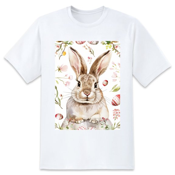 Basic Oversize Tees For WomenAnthonyreed._Watercolor_Bunny_Seamless_Picture_Easter_Holiday_bbbbd-de-ac-e-faedcf Loose Boyfriend Shirts Casual Blouse round neck