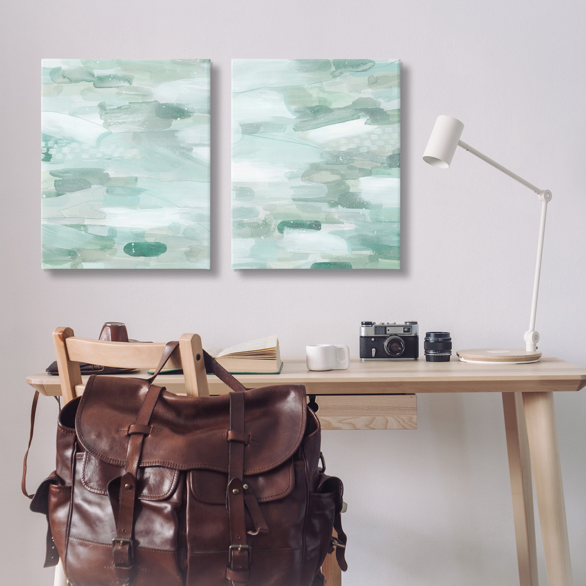 Stupell Industries Beachy Abstract Pattern Abstract Painting Gallery Wrapped Canvas Art Print Wall Art, 24 x 30, Set of 2