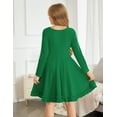thumbnail image 3 of Vestido Arshiner de manga larga para niñas, corte A, verde 3-4T, 3 of 8