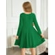 thumbnail image 3 of Vestido Arshiner de manga larga para niñas, corte A, verde 3-4T, 3 of 8