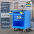 thumbnail image 7 of 4 Drawer Rolling Tool Chest, Metal Tool Cart on Wheels, Key Locking & Drawer Storage Interlocking System, Tool Box Cabinet for Garage,Warehouse，Blue, 7 of 7