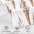 thumbnail image 5 of Yayeee 2 Pack Hand Towels for Bathroom 100% Cotton 16" x 28" Soft Absorbent Kitchen Towel, Brown Ice Cream Pattern, 5 of 7
