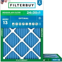 Filterbuy 24x30x1 MERV 13 Health Defense, Pleated HVAC AC Furnace Air Filters (2-Pack)