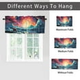 thumbnail image 6 of Bear Window Curtain Valances Rustic Cabin Cute Animal Bear Colorful Starry Sky Privacy Window Valances for Living Room Kitchen 54 by 18 in, 1 Panel, 6 of 6