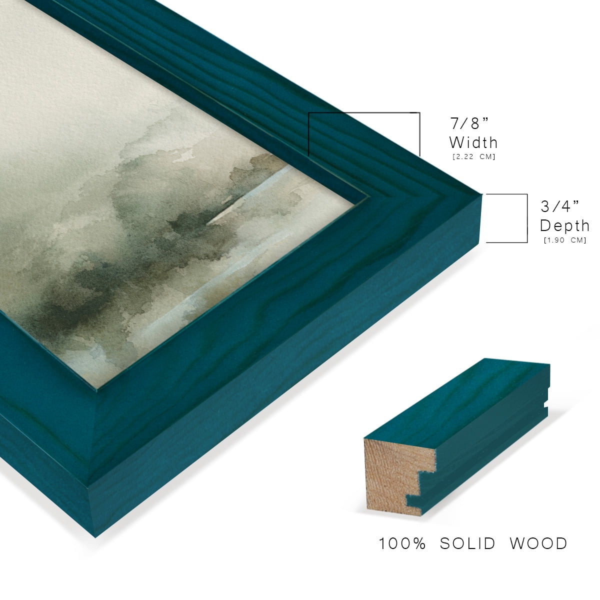 Heavy Fog I - Framed Print w/glass - Ocean Blue